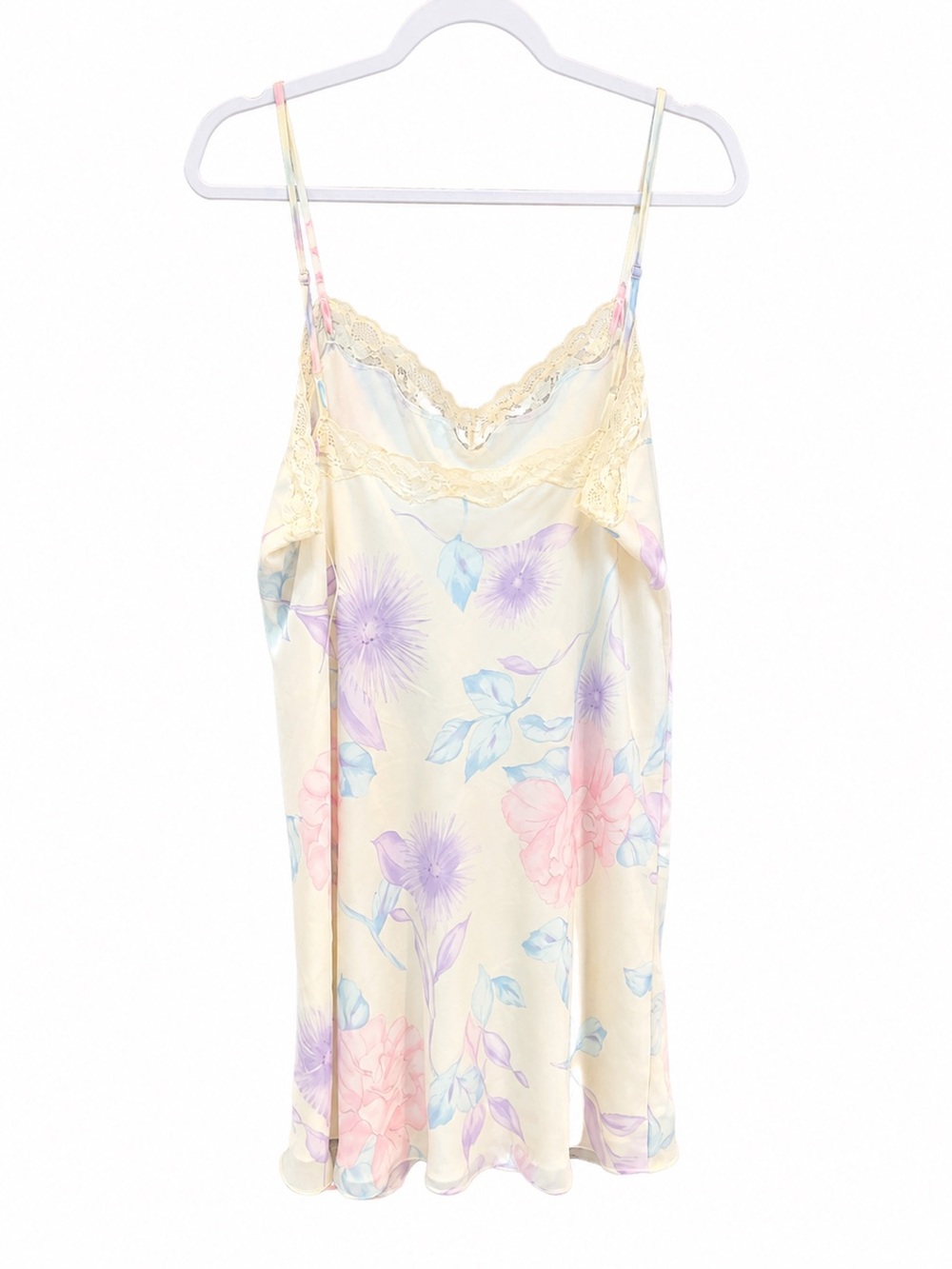 Valerie Stevens Floral Chemise Nightgown Lace Trim NWT Large